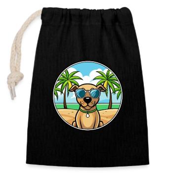 Black Mouth Cur Dog Breed Cartoon Sunglasses Beach - Closable cotton gift bag (14x20cm) - black - Front