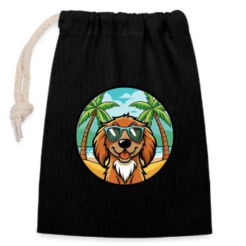 Boykin Spaniel Chien Race Dessin Animé Lunettes De Soleil Plage - Sac cadeau en coton avec cordon (14 x 20 cm) - noir - Devant