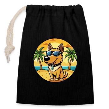 Polnische Jagdhunderasse Cartoon Sonnenbrille Strand - Verschließbarer Geschenkbeutel aus Baumwolle (14x20cm) - Schwarz - Vorne