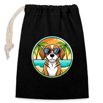 Beagle Harrier Hunderasse Cartoon Sonnenbrille Strand - Verschließbarer Geschenkbeutel aus Baumwolle (14x20cm) - Schwarz - Vorne