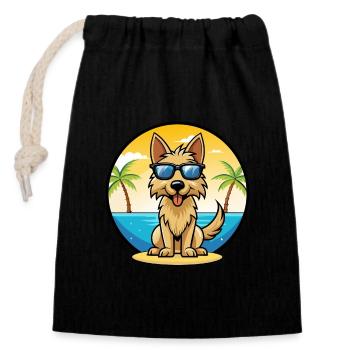Berger Picard Hunderasse Cartoon Sonnenbrille Strand - Verschließbarer Geschenkbeutel aus Baumwolle (14x20cm) - Schwarz - Vorne