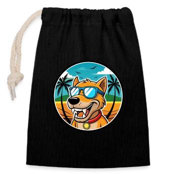 Bruno Jura Hound Hunderasse Cartoon Sonnenbrille Strand - Verschließbarer Geschenkbeutel aus Baumwolle (14x20cm) - Schwarz - Vorne