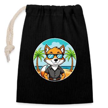 English Foxhound Chien Race Dessin Animé Lunettes De Soleil Plage - Sac cadeau en coton avec cordon (14 x 20 cm) - noir - Devant