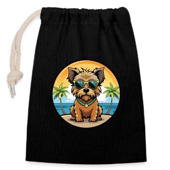 Norfolk Terrier Hunderasse Cartoon Sonnenbrille Strand - Verschließbarer Geschenkbeutel aus Baumwolle (14x20cm) - Schwarz - Vorne