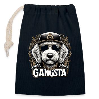 Goldendoodle Gangsta Golden Doodle Hund Geschenk - Verschließbarer Geschenkbeutel aus Baumwolle (14x20cm) - Navy - Vorne