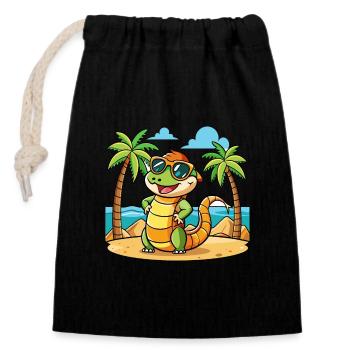Anaconda Lustige Cartoon Sommer Strand Sonnenbrille - Verschließbarer Geschenkbeutel aus Baumwolle (14x20cm) - Schwarz - Vorne