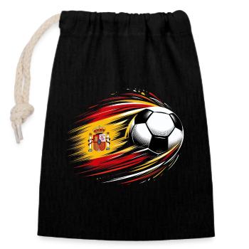 Viva Spanish Football, Flag of Spain - Closable cotton gift bag (14x20cm) - black - Front