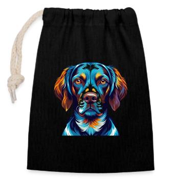Ariege Pointer Hund Rasse Bunte Karikatur Kawaii - Verschließbarer Geschenkbeutel aus Baumwolle (14x20cm) - Schwarz - Vorne