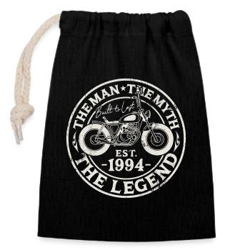 1994 Jahrgang Mann Mythos Legende Retro Motorrad - Verschließbarer Geschenkbeutel aus Baumwolle (14x20cm) - Schwarz - Vorne
