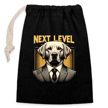 Dudley Labrador Suit Next Level Dog Gift - Closable cotton gift bag (14x20cm) - black - Front
