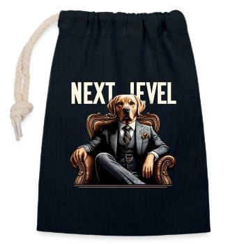 Dudley Labrador Anzug Next Level Hund Königssessel - Verschließbarer Geschenkbeutel aus Baumwolle (14x20cm) - Navy - Vorne