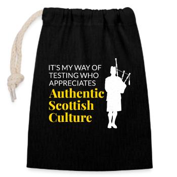 Instrument de joueur de cornemuse Musique écossaise - Sac cadeau en coton avec cordon (14 x 20 cm) - noir - Devant