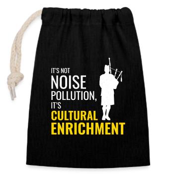 Instrument de joueur de cornemuse Musique écossaise - Sac cadeau en coton avec cordon (14 x 20 cm) - noir - Devant