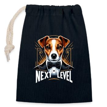 Jack Russell Terrier Tuxedo Next Level Gift - Closable cotton gift bag (14x20cm) - navy - Front