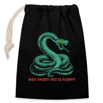 Snake 2024 01 - Closable cotton gift bag (14x20cm) - black - Front