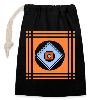 Jeu géométrique de couleurs dans un carré - Sac cadeau en coton avec cordon (14 x 20 cm) - noir - Devant