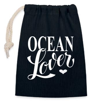 Ocean Lover - Designed by KissingLetters - Closable cotton gift bag (14x20cm) - navy - Front