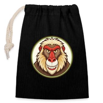 Mandrill Colorful Kawaii Cartoon Character Clipart - Closable cotton gift bag (14x20cm) - black - Front