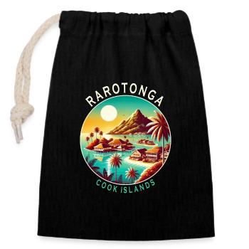 Parotonga Cook Islands Pacific trip - Closable cotton gift bag (14x20cm) - black - Front