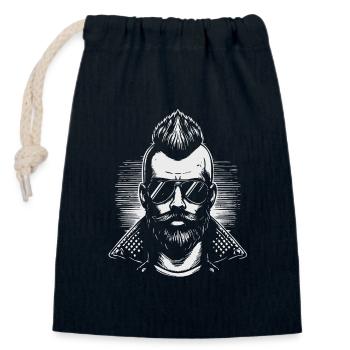 Punk-Rocker mit Sonnenbrille - Verschließbarer Geschenkbeutel aus Baumwolle (14x20cm) - Navy - Vorne