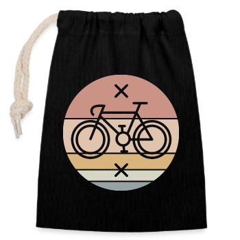 Vélo rétro vélo de route Singlespeed Fixie symbole - Sac cadeau en coton avec cordon (14 x 20 cm) - noir - Devant