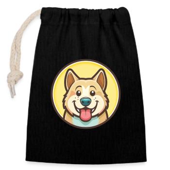 Akbash Hunderasse Cartoon Kawaii Clipart Tier Haustier - Verschließbarer Geschenkbeutel aus Baumwolle (14x20cm) - Schwarz - Vorne