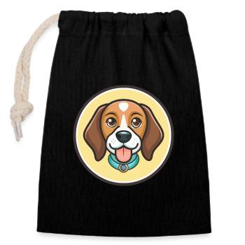 Deutsche Bracke Hunderasse Cartoon Kawaii Clipart - Verschließbarer Geschenkbeutel aus Baumwolle (14x20cm) - Schwarz - Vorne