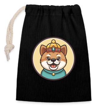 Chinese Imperial Dog Breed Cartoon Kawaii Clipart - Closable cotton gift bag (14x20cm) - black - Front