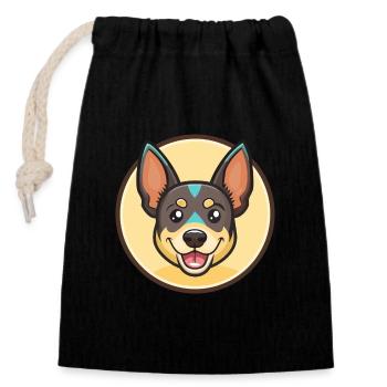 Lancashire Heeler Hunderasse Cartoon Kawaii Clipart - Verschließbarer Geschenkbeutel aus Baumwolle (14x20cm) - Schwarz - Vorne