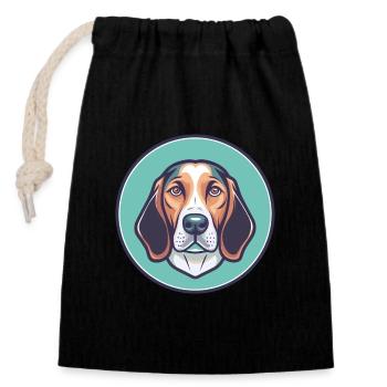Kolumbianischer Fino Hound Hund Rasse Cartoon Kawaii Haustier - Verschließbarer Geschenkbeutel aus Baumwolle (14x20cm) - Schwarz - Vorne