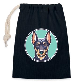 Deutscher Jagdterrier Hunderasse Karikatur Kawaii - Verschließbarer Geschenkbeutel aus Baumwolle (14x20cm) - Navy - Vorne