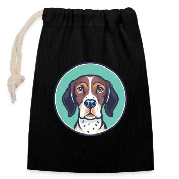 Alt Dänisch Pointer Hund Rasse Karikatur Kawaii - Verschließbarer Geschenkbeutel aus Baumwolle (14x20cm) - Schwarz - Vorne