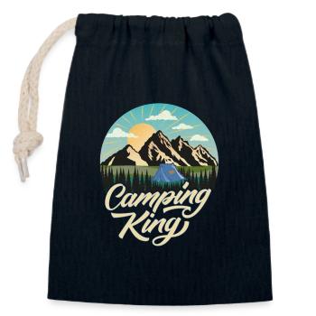 Camping - Closable cotton gift bag (14x20cm) - navy - Front