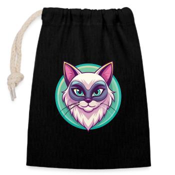 Neva Maskerade Katze Rasse Cartoon Kawaii Tier - Verschließbarer Geschenkbeutel aus Baumwolle (14x20cm) - Schwarz - Vorne