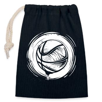 Basketball Ball Skizze - Verschließbarer Geschenkbeutel aus Baumwolle (14x20cm) - Navy - Vorne