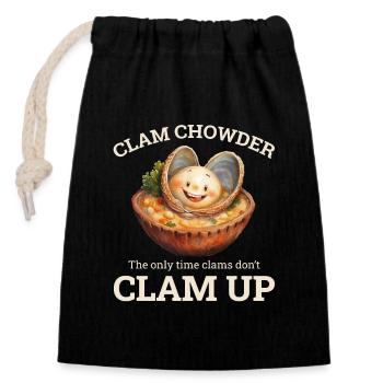 Clam Chowder Shellfish Hilarious Seafood Soup - Closable cotton gift bag (14x20cm) - black - Front
