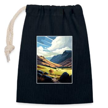 Clwydian Range Anob Vintage Reiseposter Souvenir - Verschließbarer Geschenkbeutel aus Baumwolle (14x20cm) - Navy - Vorne