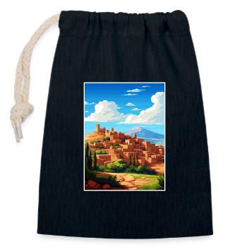 Marrakesch Marokko Reise Poster Souvenir Farbe WPA - Verschließbarer Geschenkbeutel aus Baumwolle (14x20cm) - Navy - Vorne