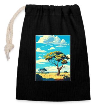 Krüger Nationalpark Südafrika Reiseposter - Verschließbarer Geschenkbeutel aus Baumwolle (14x20cm) - Schwarz - Vorne