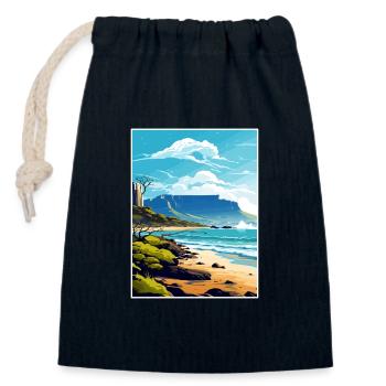 Tafelberg Südafrika Reiseposter Souvenir - Verschließbarer Geschenkbeutel aus Baumwolle (14x20cm) - Navy - Vorne