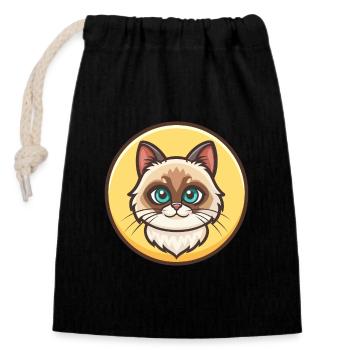 Neva Maskerade Katze Rasse Karikatur Kawaii Tier - Verschließbarer Geschenkbeutel aus Baumwolle (14x20cm) - Schwarz - Vorne