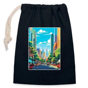 Sao Paulo Brazil Travel Poster Souvenir Paint WPA - Closable cotton gift bag (14x20cm) - navy - Front