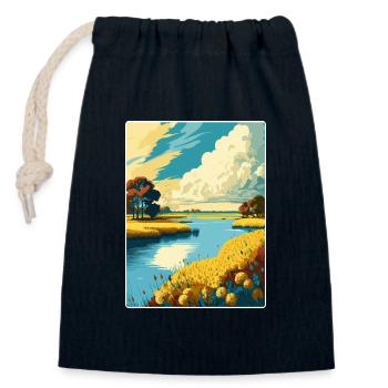 Norfolk Broads Nationalpark Reise Posterkarte - Verschließbarer Geschenkbeutel aus Baumwolle (14x20cm) - Navy - Vorne