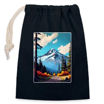 Mount Hood National Forest Reiseposter Souvenir - Verschließbarer Geschenkbeutel aus Baumwolle (14x20cm) - Navy - Vorne