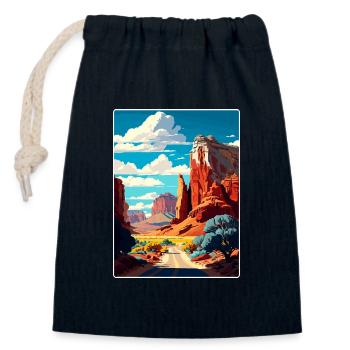 Capitol Reef Nationalpark Reiseposter Souvenir - Verschließbarer Geschenkbeutel aus Baumwolle (14x20cm) - Navy - Vorne