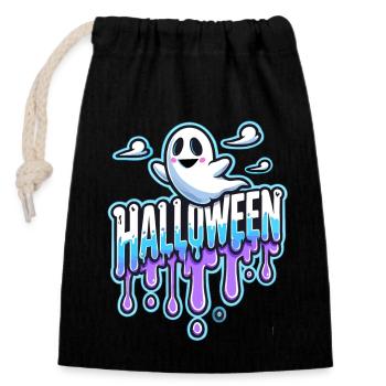 Helloween Geist Spooky Ghost Party Gespennst - Closable cotton gift bag (14x20cm) - black - Front