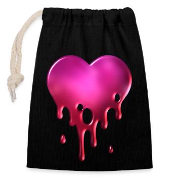 Melting Heart - Closable cotton gift bag (14x20cm) - black - Front