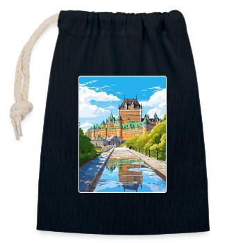 Quebec City Kanada Reise Poster Souvenir Farbe WP - Verschließbarer Geschenkbeutel aus Baumwolle (14x20cm) - Navy - Vorne