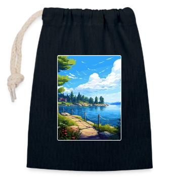 Lake Arrowhead Kalifornien Reise Poster Souvenir - Verschließbarer Geschenkbeutel aus Baumwolle (14x20cm) - Navy - Vorne
