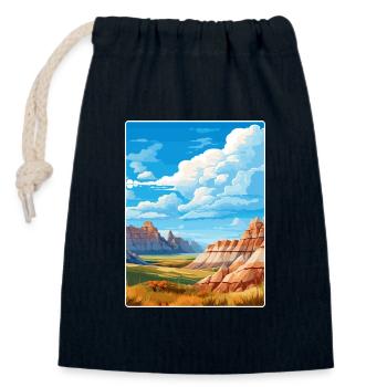 Badlands Nationalpark Reise Poster Souvenir WPA - Verschließbarer Geschenkbeutel aus Baumwolle (14x20cm) - Navy - Vorne